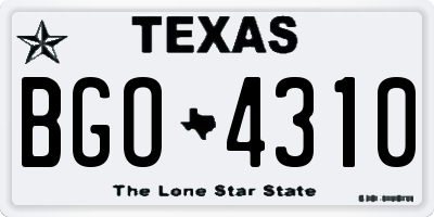 TX license plate BGO4310