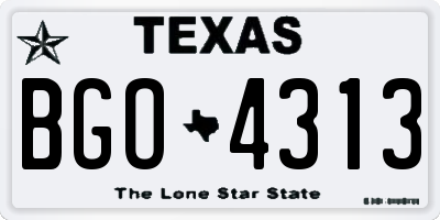 TX license plate BGO4313