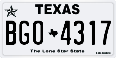 TX license plate BGO4317