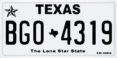 TX license plate BGO4319