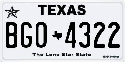 TX license plate BGO4322