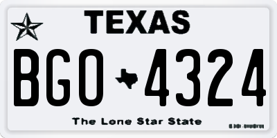 TX license plate BGO4324