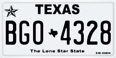 TX license plate BGO4328