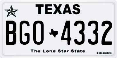 TX license plate BGO4332