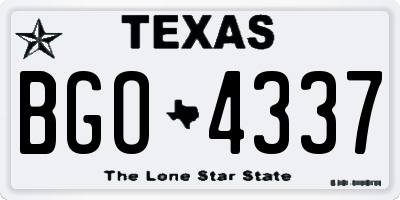 TX license plate BGO4337