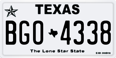 TX license plate BGO4338