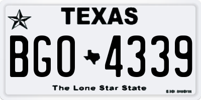 TX license plate BGO4339