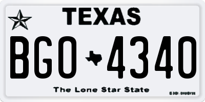 TX license plate BGO4340