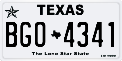 TX license plate BGO4341