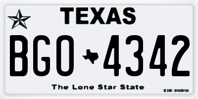 TX license plate BGO4342