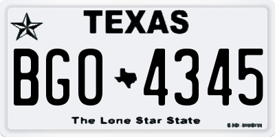 TX license plate BGO4345