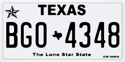 TX license plate BGO4348