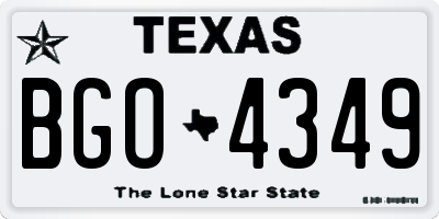 TX license plate BGO4349