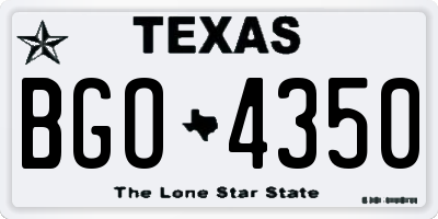 TX license plate BGO4350