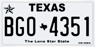 TX license plate BGO4351