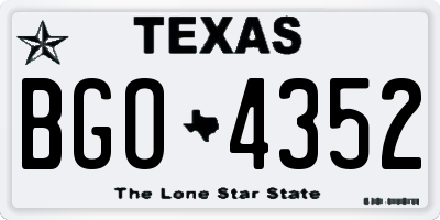 TX license plate BGO4352