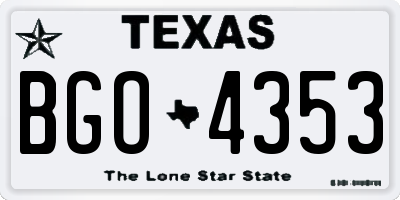 TX license plate BGO4353