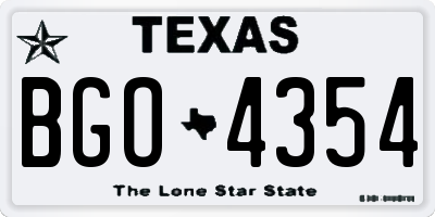 TX license plate BGO4354