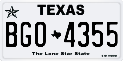 TX license plate BGO4355