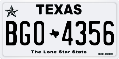 TX license plate BGO4356