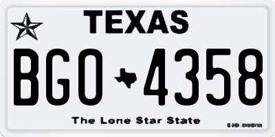 TX license plate BGO4358