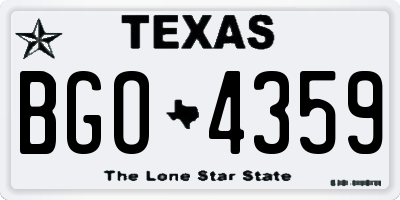 TX license plate BGO4359