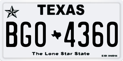 TX license plate BGO4360