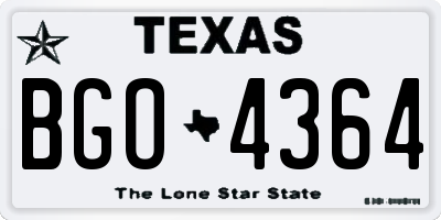 TX license plate BGO4364