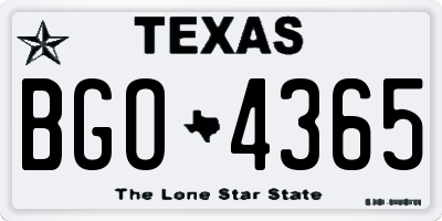 TX license plate BGO4365