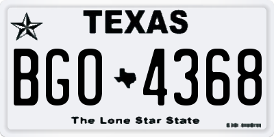 TX license plate BGO4368