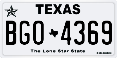 TX license plate BGO4369
