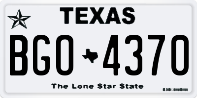 TX license plate BGO4370