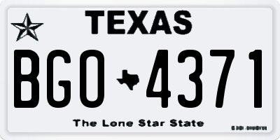 TX license plate BGO4371
