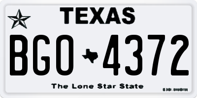 TX license plate BGO4372