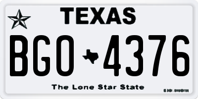 TX license plate BGO4376