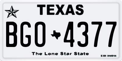 TX license plate BGO4377