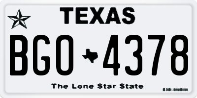 TX license plate BGO4378