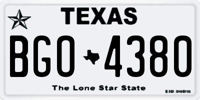 TX license plate BGO4380