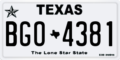 TX license plate BGO4381