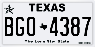 TX license plate BGO4387