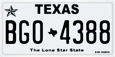 TX license plate BGO4388