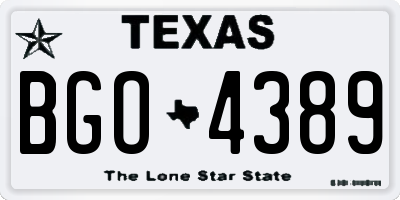 TX license plate BGO4389