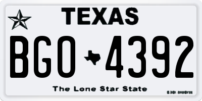 TX license plate BGO4392