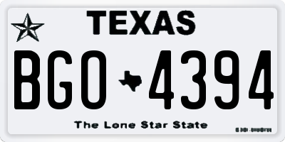 TX license plate BGO4394