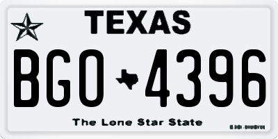 TX license plate BGO4396