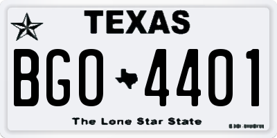 TX license plate BGO4401
