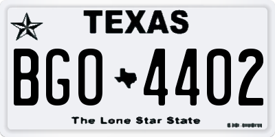 TX license plate BGO4402