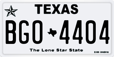 TX license plate BGO4404