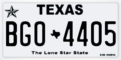 TX license plate BGO4405