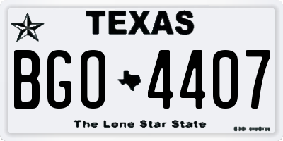 TX license plate BGO4407